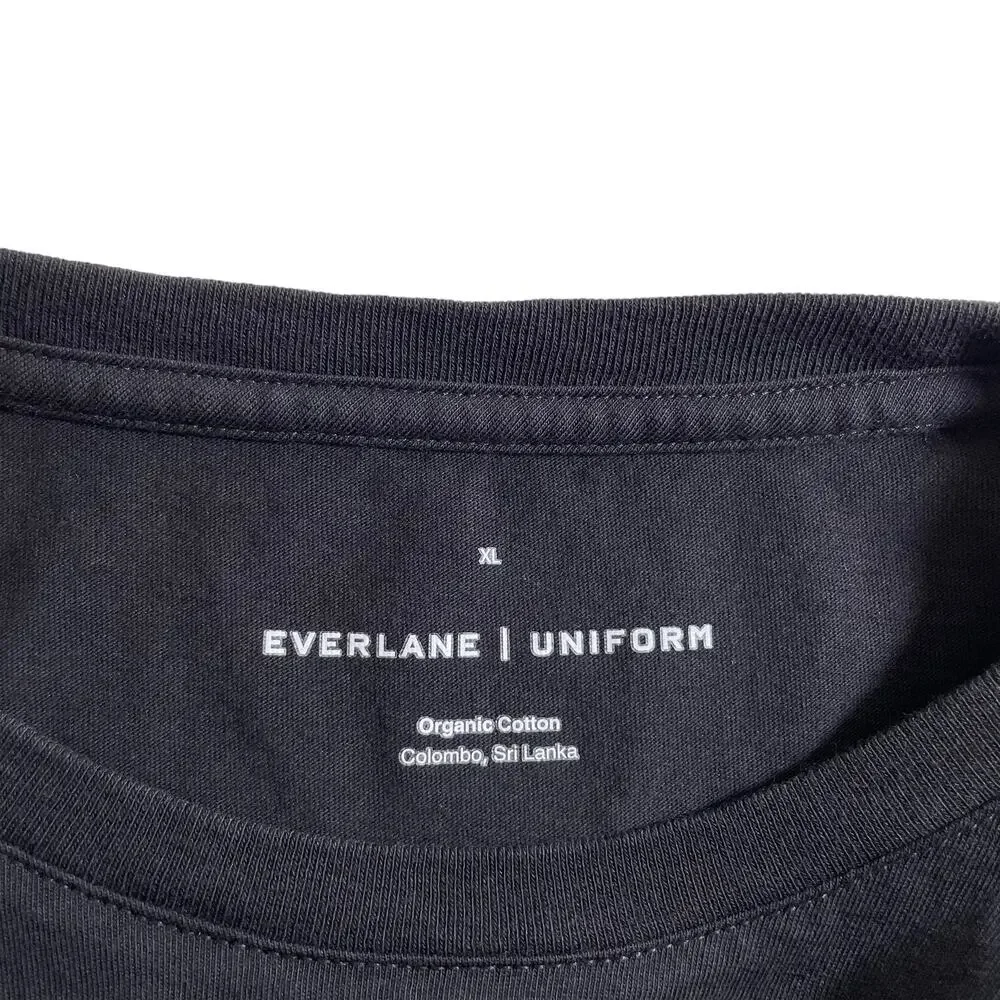 EVERLANE New Men's Organic Cotton Short Sleeve Crew Neck T Shirt Black Size XL - Picture 6 of 8